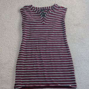 Tommy Hilfiger Navy and Red Striped Dress